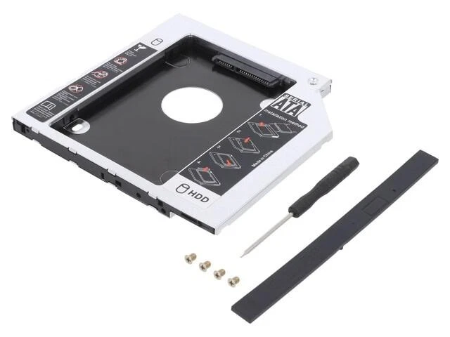 HDD Caddy 2.5" voor Optische Drive Bay - 9.5mm Aluminium Zwart | 43% Korting