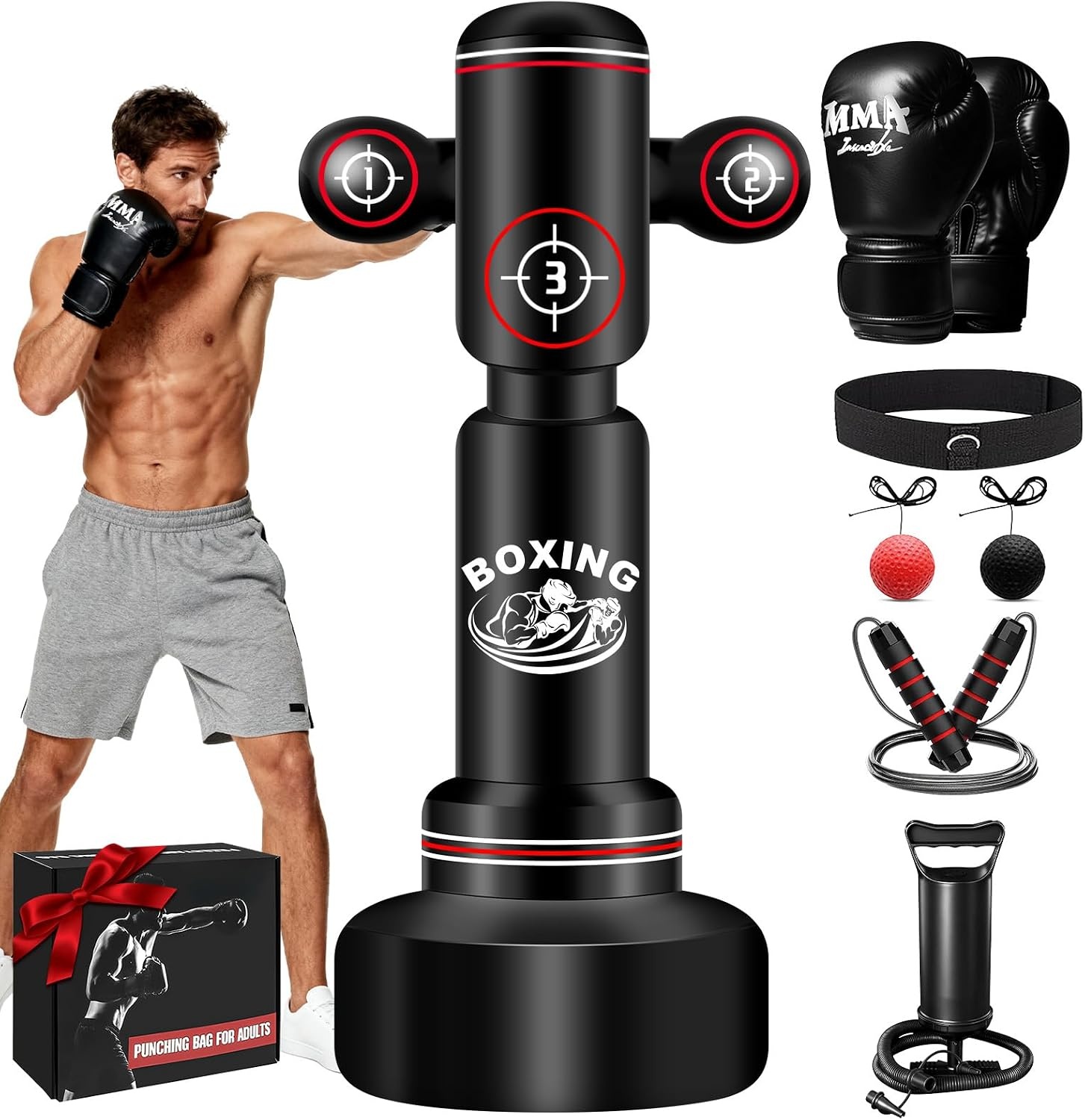 Opblaasbare Bokszak 178cm voor Volwassenen | Compleet met Set | 29% Korting