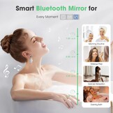 S'bagno Bluetooth-Bathroom-Mirror-with-LED-Lights 1000x700mm, LED-Bathroom-Mirror with Defogging Mat, 3000K-6500K, Dimmable, Memory, HD Tempered Glass, IP44 Waterproof, Horizontal/Vertical