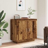 Dressoir 80x40x75 cm Bewerkt Hout Oud Houtkleurig - 34% Korting