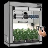 150 mm, regelbare buisventilator, 688 m³/uur, afvoerventilator 3000 tpm, driefasige EC-motor, met luchtkoolfilter en afvoerslang, voor groeitenten, hydroculturen, thuisgebruik.