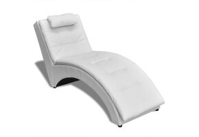 Chaise longue kunstleer wit - 47% korting!