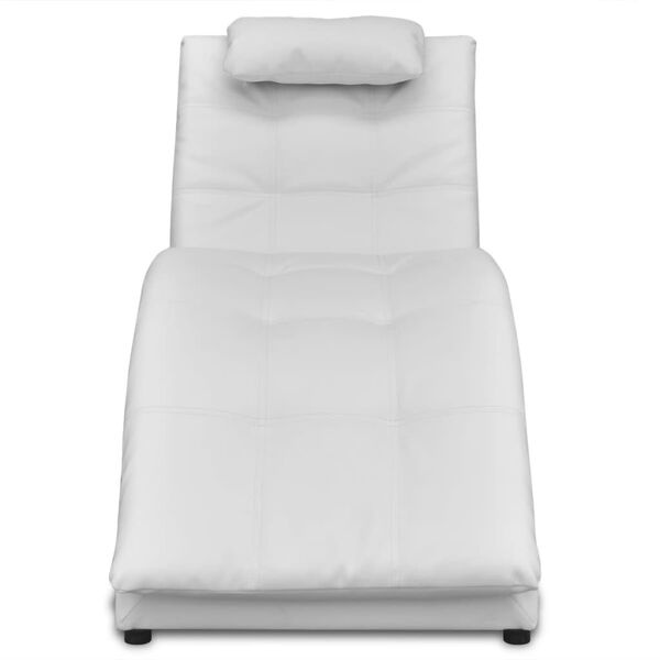 Moderne Witte Kunstleren Chaise Longue met Kussen - 35% Korting!