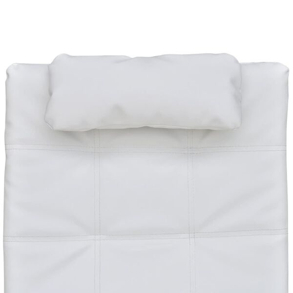 Moderne Witte Kunstleren Chaise Longue met Kussen - 35% Korting!