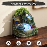 Waterfontein Groene Plantenfontein met LED, Feng Shui Wiel & Aquarium - 59% Korting