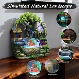 Waterfontein Groene Plantenfontein met LED, Feng Shui Wiel & Aquarium - 59% Korting