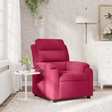 Verstelbare Fluwelen Fauteuil - Wijnrood met 35% Korting