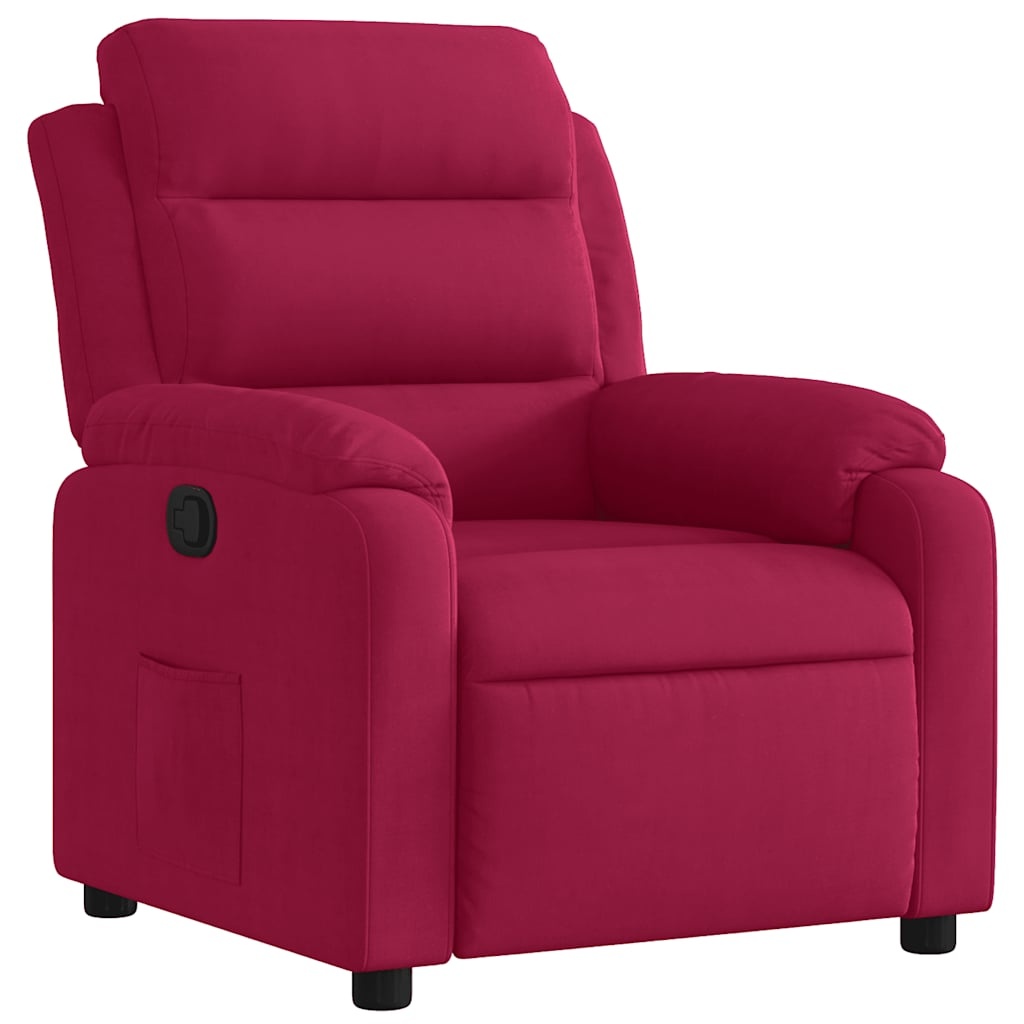 Verstelbare Fluwelen Fauteuil - Wijnrood met 35% Korting
