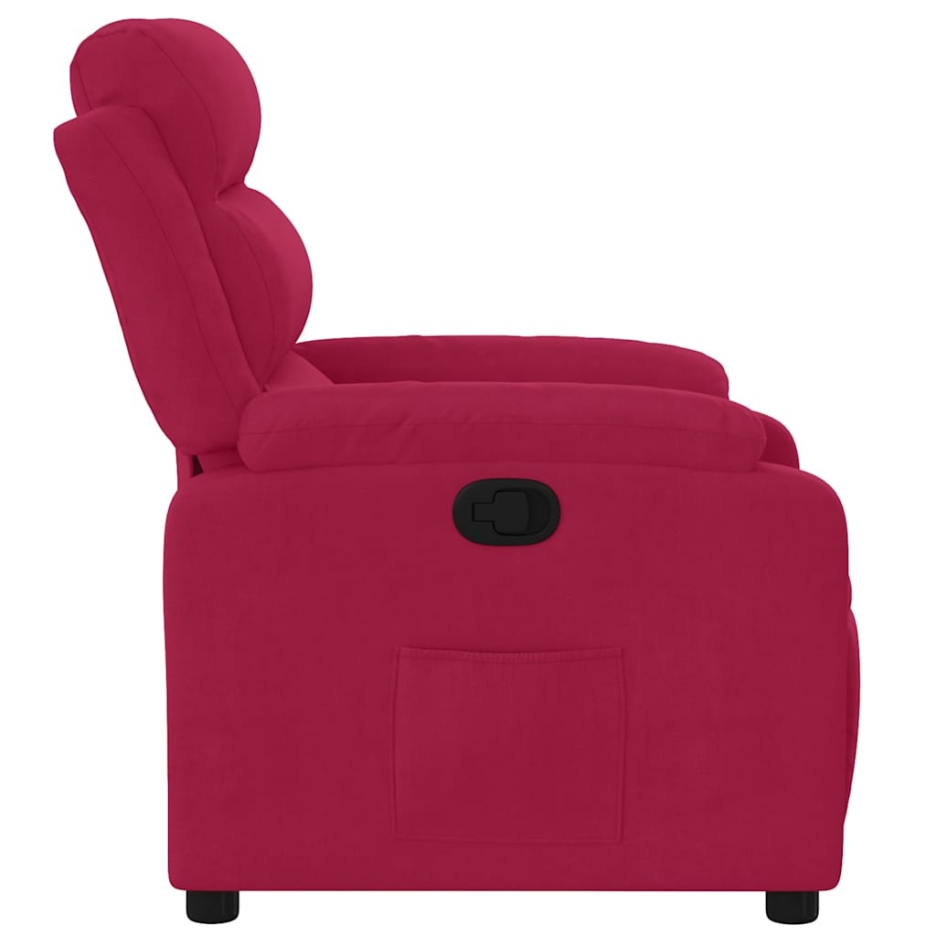 Verstelbare Fluwelen Fauteuil - Wijnrood met 35% Korting