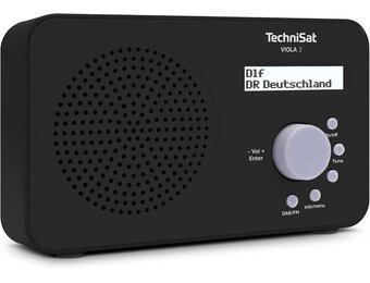 TechniSat VIOLA 2 - draagbare DAB-radio (DAB+, FM, luidspreker, koptelefoonaansluiting, tweeregelig display, knopbediening, klein, 1 Watt RMS) zwart