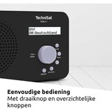 TechniSat VIOLA 2 - draagbare DAB-radio (DAB+, FM, luidspreker, koptelefoonaansluiting, tweeregelig display, knopbediening, klein, 1 Watt RMS) zwart