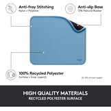 Logitech Mouse Pad - Studio Series, Computer Mouse Pad with Non-Slip Rubber Base, Spill-resistant Surface, Durable Materials, Portable, in a Fresh Modern Design - Blue