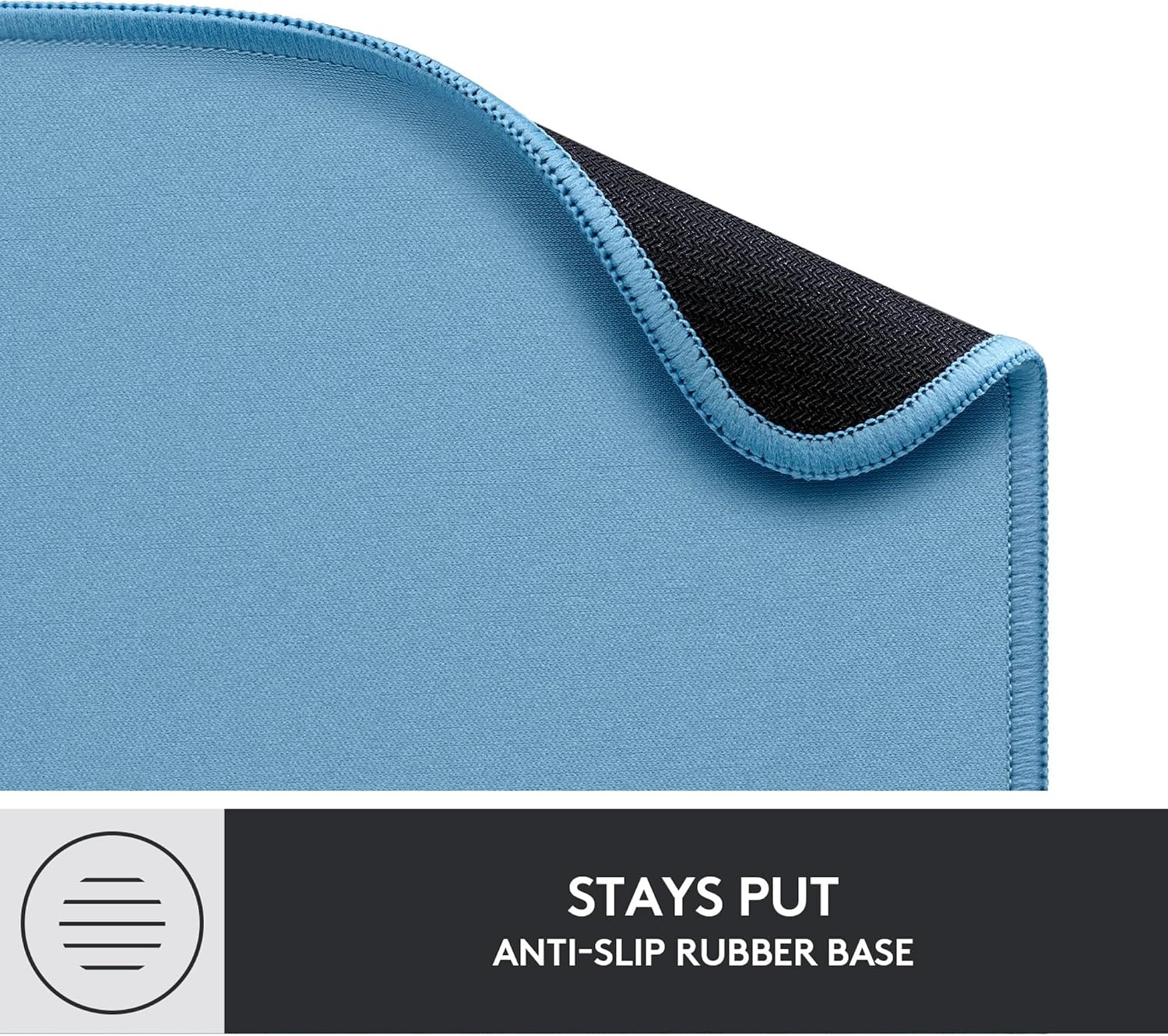 Logitech Mouse Pad - Studio Series, Computer Mouse Pad with Non-Slip Rubber Base, Spill-resistant Surface, Durable Materials, Portable, in a Fresh Modern Design - Blue