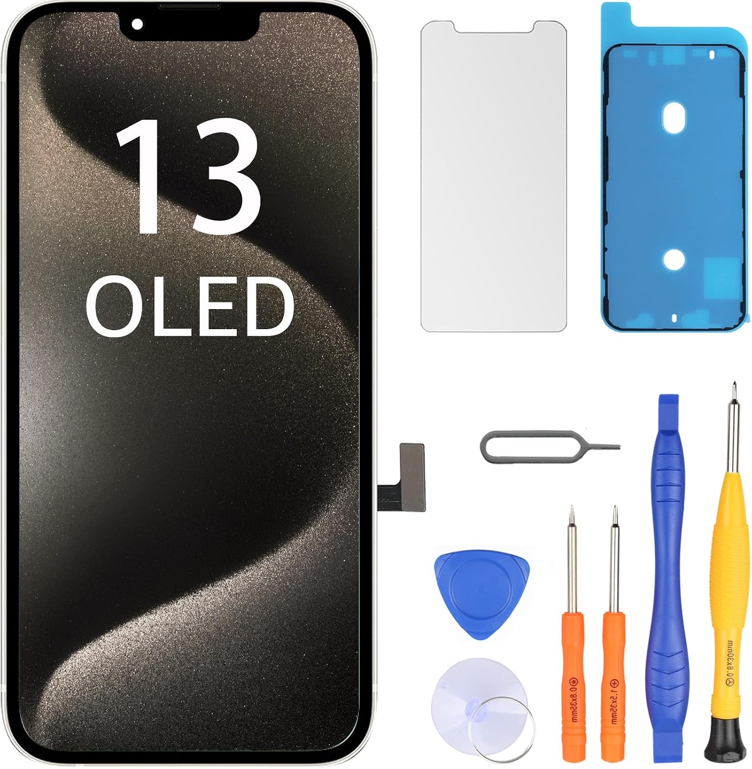 LL TRADER OLED-scherm voor iPhone 13 6,1 inch (6,1 inch), FHD touchscreen, touchscreen, touchscreen, digitizer, montageframe en reparatiesets 2026 - Maat iPhone 13 OLED