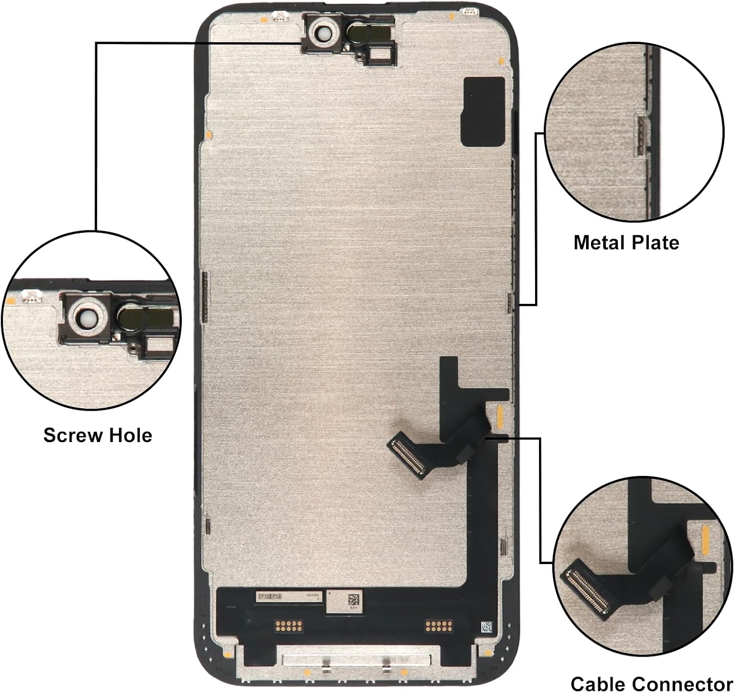 LL TRADER Display for iPhone 15 Plus LCD 6.7 Inch FHD Touch Screen Touch Screen Digitizer Frame Assembly Repair Kit U01 - Maat iPhone 15 Plus LCD