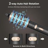 Vefacion 3-in-1 Roterende Warmluftborstel Zwart - Inclusief 38mm en 50mm opzetstukken