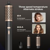 Vefacion 3-in-1 Roterende Warmluftborstel Zwart - Inclusief 38mm en 50mm opzetstukken