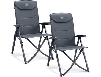Campingstoelenset 2 stuks met 35% korting | Gevoerd, Hoge rug