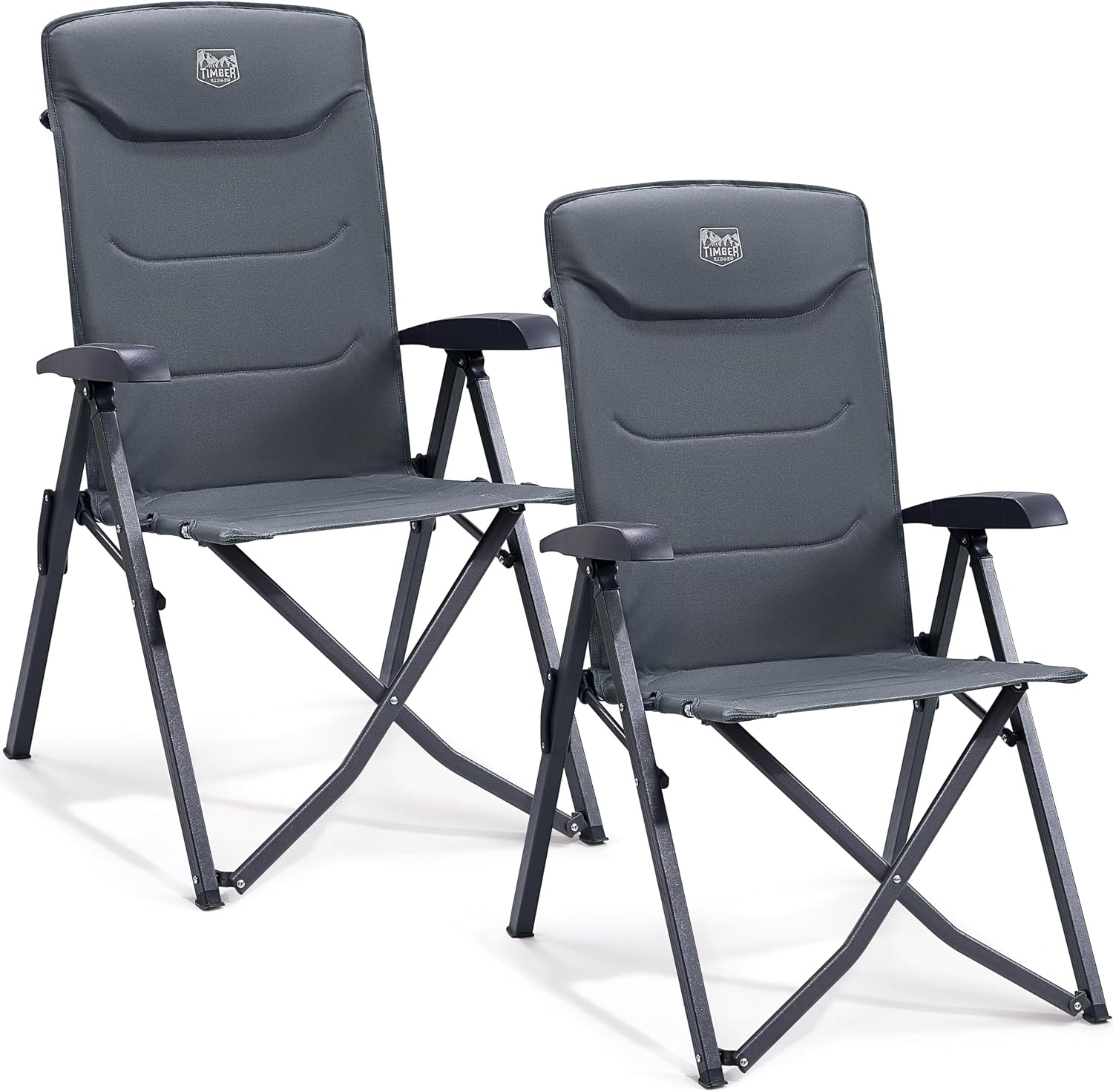 Campingstoelenset 2 stuks met 35% korting | Gevoerd, Hoge rug