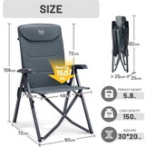 Campingstoelenset 2 stuks met 35% korting | Gevoerd, Hoge rug