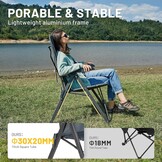 Campingstoelenset 2 stuks met 35% korting | Gevoerd, Hoge rug