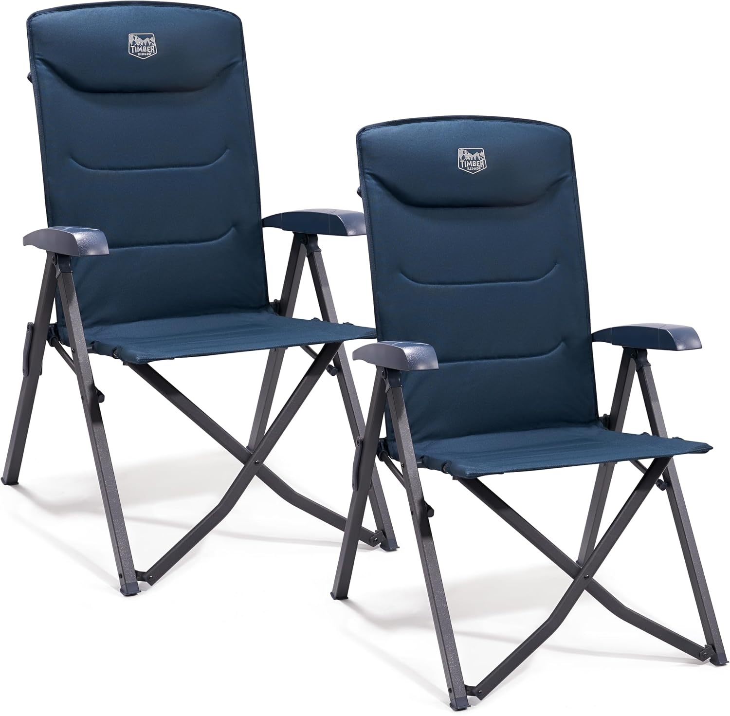 Campingstoelenset 2 stuks met 35% korting | Gevoerd, Hoge rug