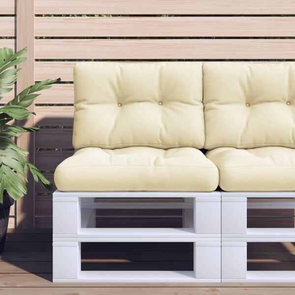 Palletkussens VidaXL Crèmekleurig (2 st.) - 55% Korting