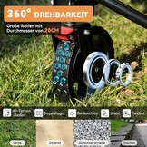 Opvouwbare Handkar 135L | 150kg | Zwart/Grijs | 360° Wielen met Rem | 34% Korting