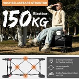 Opvouwbare Handkar 135L | 150kg | Zwart/Grijs | 360° Wielen met Rem | 34% Korting
