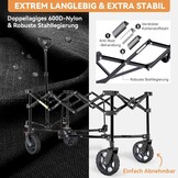 Opvouwbare Handkar 135L | 150kg | Zwart/Grijs | 360° Wielen met Rem | 34% Korting