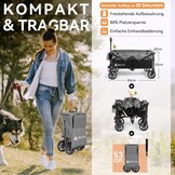 Opvouwbare Handkar 135L | 150kg | Zwart/Grijs | 360° Wielen met Rem | 34% Korting