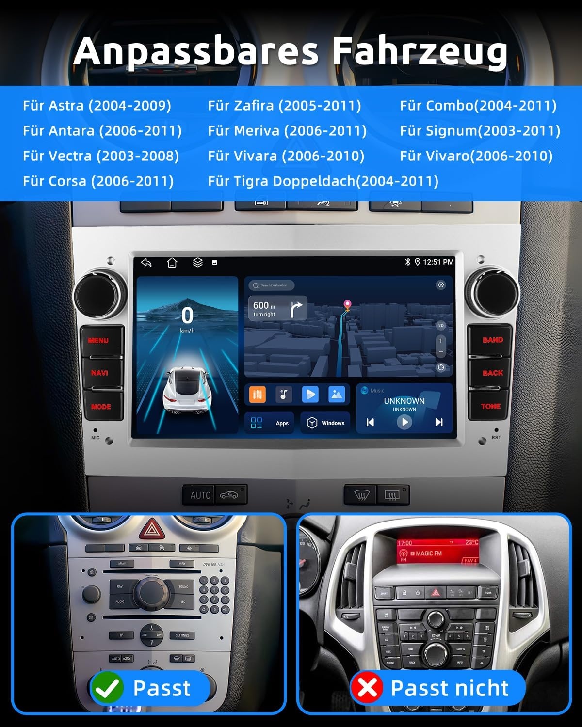 Opel Autoradio Android 15 | 7" HD IPS | 4GB/64GB | Draadloos CarPlay/Android Auto | 34% Korting