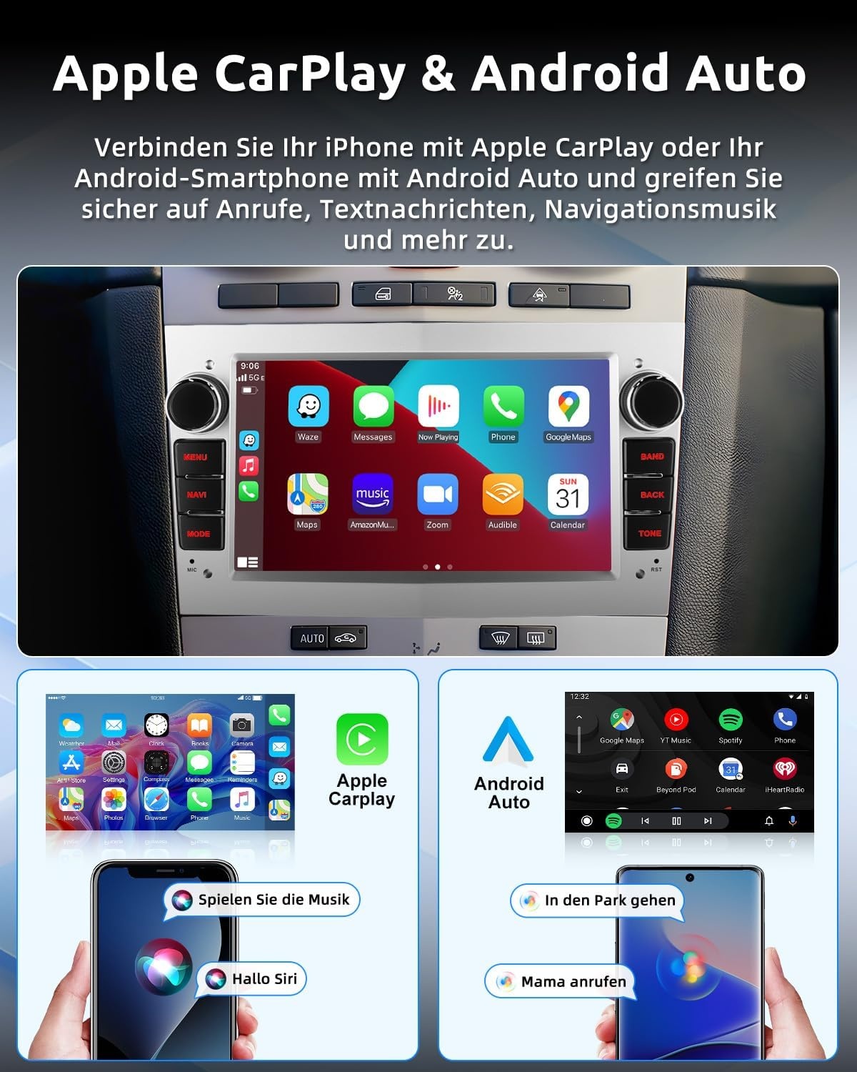 Opel Autoradio Android 15 | 7" HD IPS | 4GB/64GB | Draadloos CarPlay/Android Auto | 34% Korting