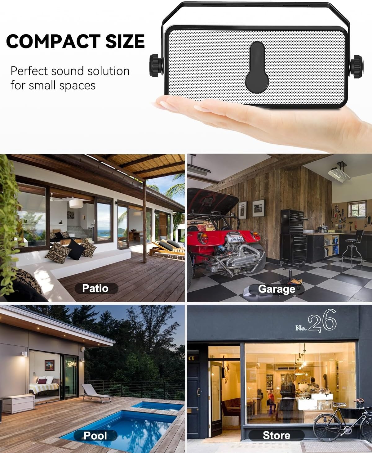 Plyee Audio MZ-511 Wandgemonteerde Bluetooth Speakers - Wit - Set van 2