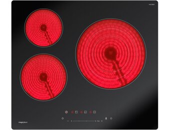 Keramische Kookplaat Rood | 3 Zones | 59 cm | Touch-bediening (54% korting)