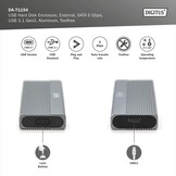 DIGITUS M.2 SATA SSD Behuizing - USB 3.1 Gen2 Type-C - Aluminium - Grijs