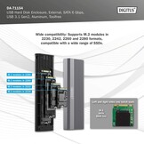 DIGITUS M.2 SATA SSD Behuizing - USB 3.1 Gen2 Type-C - Aluminium - Grijs