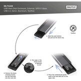 DIGITUS M.2 SATA SSD Behuizing - USB 3.1 Gen2 Type-C - Aluminium - Grijs