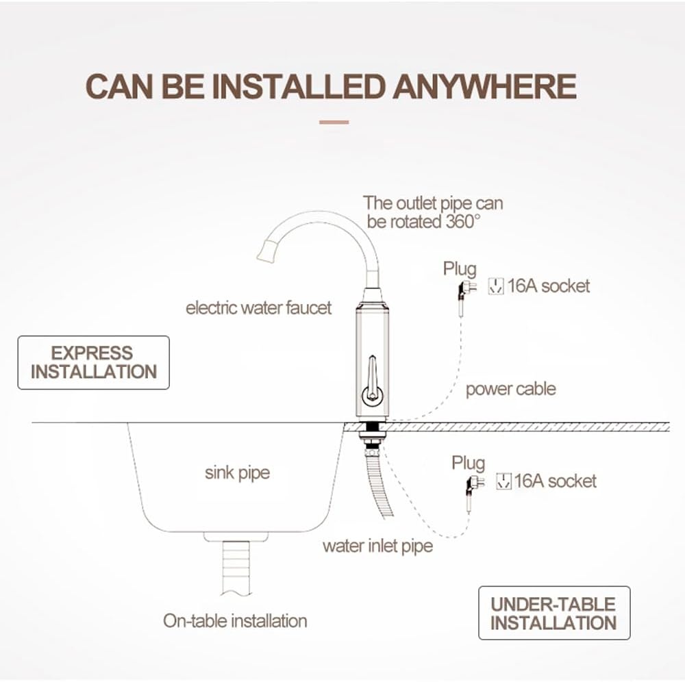 Elektrische Doorstroomboiler Kraan RVS 3000W | Direct Warm Water