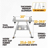 HEYOUTH Trapstabilisator, dakstabilisator, wandafstandhouder van aluminium, verstelbare lengte 56-74 cm. De trapstabilisator is bestand tegen een gewicht van 385 pond