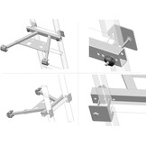 HEYOUTH Trapstabilisator, dakstabilisator, wandafstandhouder van aluminium, verstelbare lengte 56-74 cm. De trapstabilisator is bestand tegen een gewicht van 385 pond