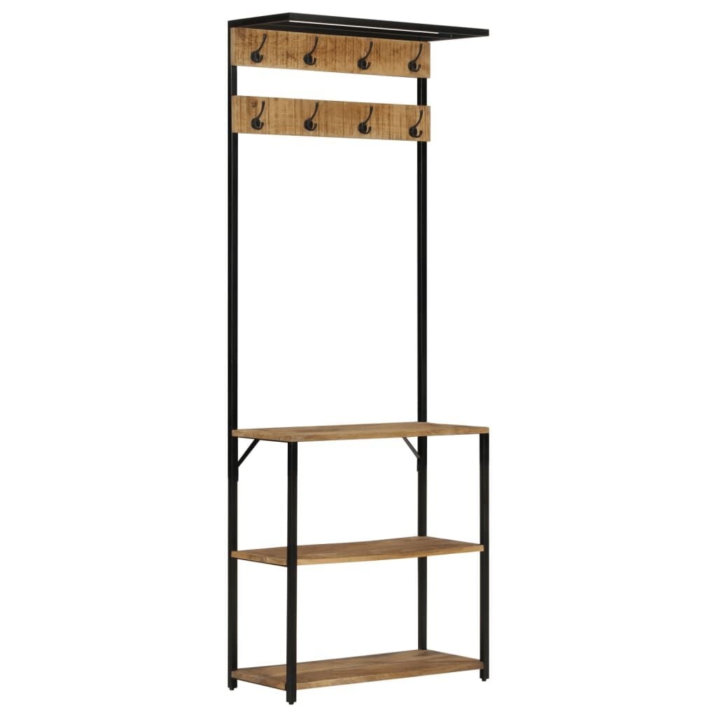 Kapstok met Schoenopslag Mangohout & IJzer - 68x30x182 cm - 35% Korting