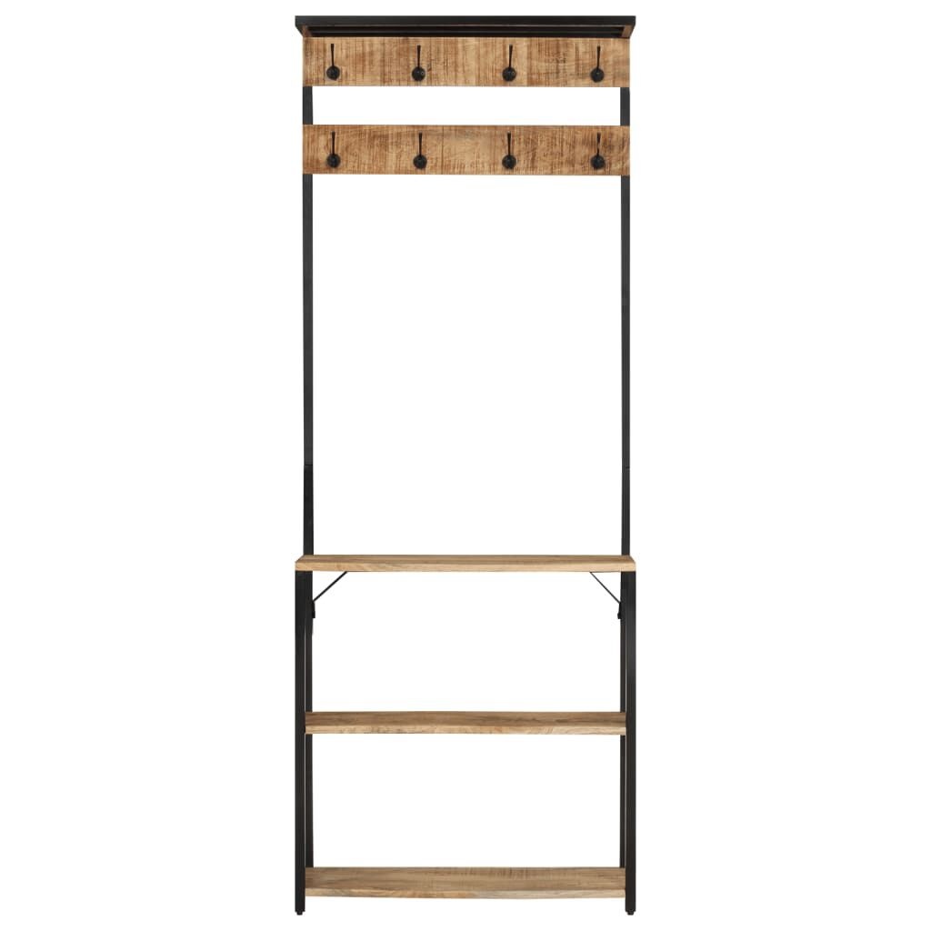 Kapstok met Schoenopslag Mangohout & IJzer - 68x30x182 cm - 35% Korting