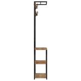 Kapstok met Schoenopslag Mangohout & IJzer - 68x30x182 cm - 35% Korting