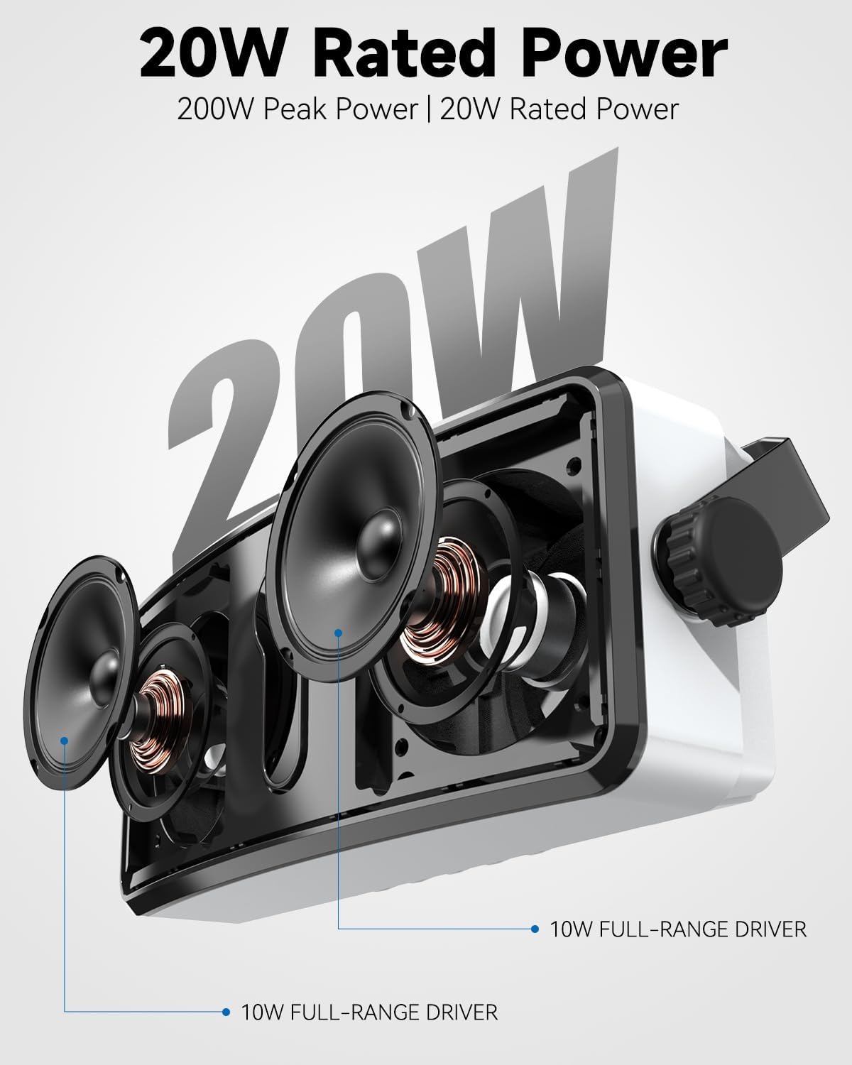 Weerbestendige Tuin Speakers (20W RMS) - Set van 2 - Wit