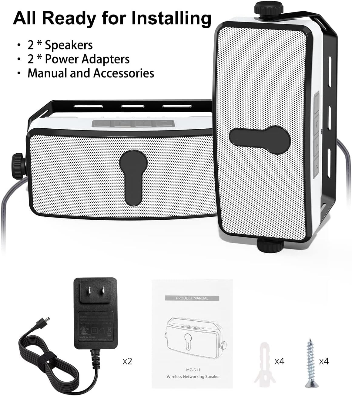 Weerbestendige Tuin Speakers (20W RMS) - Set van 2 - Wit