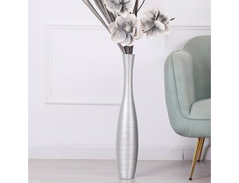 Zilveren Bodemvaas 65cm - Waterdicht Polyresin voor Bloemen