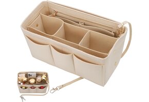 Beige Handtas Organiser Maat M - 12 Vakken - 53% Korting