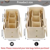 Beige Handtas Organiser Maat M - 12 Vakken - 53% Korting