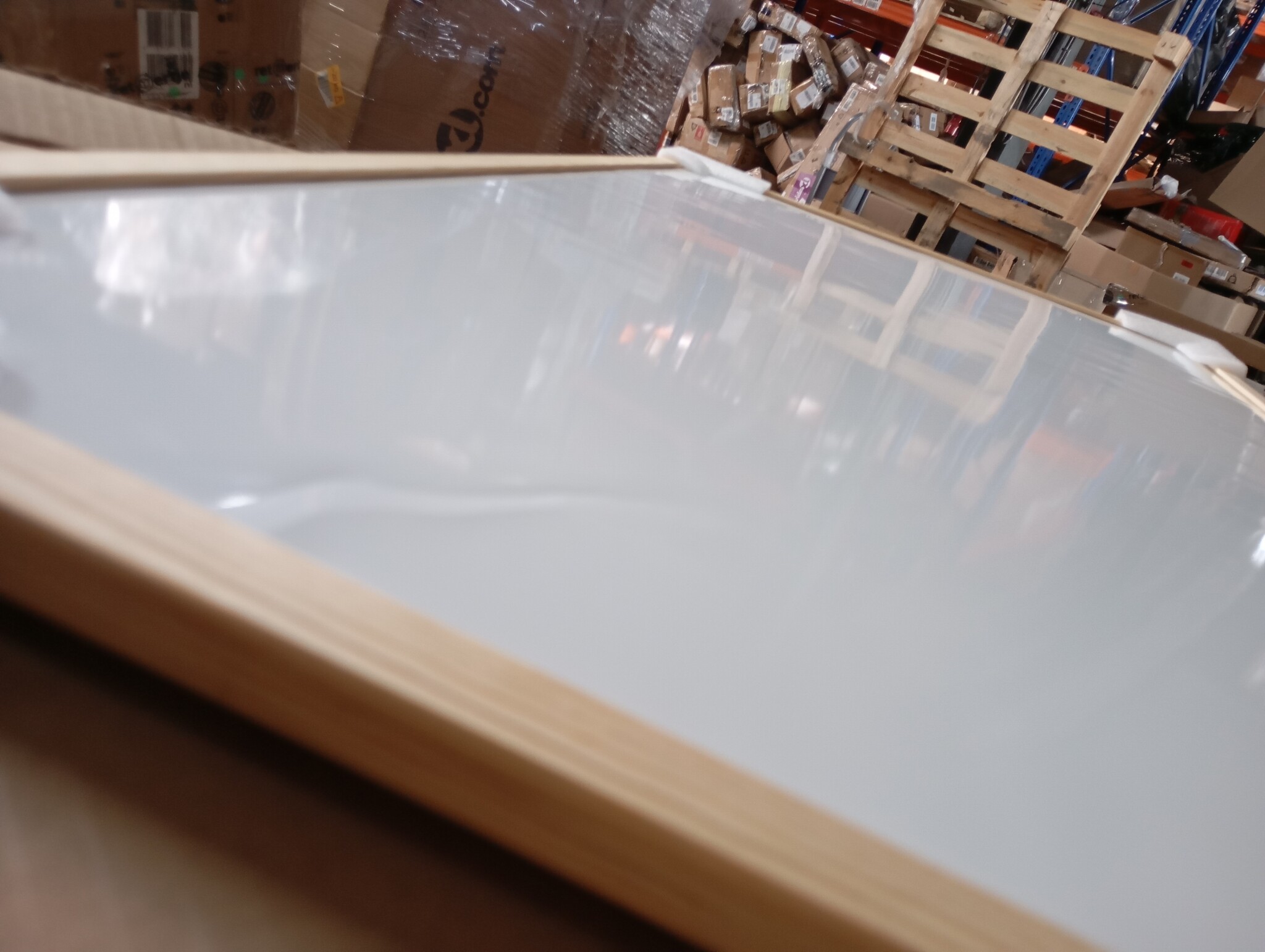 Magnetisch Whiteboard met Grenenhouten Frame - 100x55 cm - 64% Korting